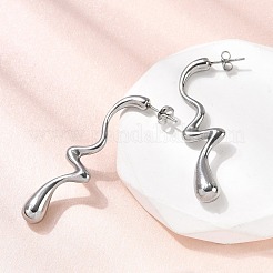 304 Stainless Steel Irregular Teardrop Stud Earrings&nbsp;EJEW-P330-02P