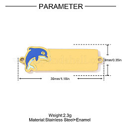 304 Stainless Steel Enamel Connector Charms&nbsp;STAS-OY002-44G-04