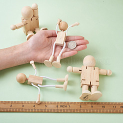 Unfinished Blank Wooden Robot Toys&nbsp;AJEW-TA0001-03