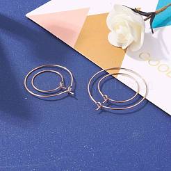 30Pcs 5 Size 316L Surgical Stainless Steel Hoop Earring Findings&nbsp;STAS-ZZ0001-03G