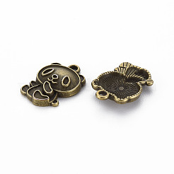 Tibetan Style Alloy Pendant Enamel Settings&nbsp;LS-TIBEP-N010-022AB-RS