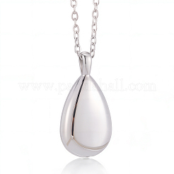 Teardrop 201 Stainless Steel Memorial Urn Ashes Pendant Necklaces&nbsp;DIY-CN0003-40P