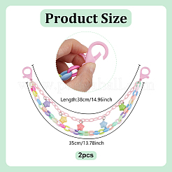 2Pcs ABS Plastic & Acrylic Bag Extender Chains&nbsp;HJEW-OC00400