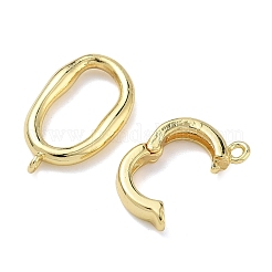 Oval Brass Fold Over Clasps&nbsp;KK-Z143-20G