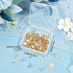 80Pcs 4 Style 201 & 304 Stainless Steel Stud Earring Findings&nbsp;STAS-BBC0001-74