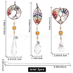 Chakra Theme Mixed Gemstone Big Pendants&nbsp;G-WH0016-15