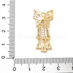 Brass Micro Pave Clear Cubic Zirconia Tassels Pendants&nbsp;X-KK-H526-06G