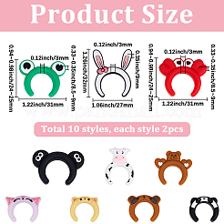 20Pcs 10 Styles Cartoon Animal Silicone Beads&nbsp;SIL-SC0002-93