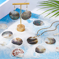 10Pcs Natural Black Lip Shell Pendants&nbsp;BSHE-FH0001-05