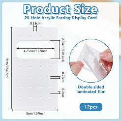 Acrylic Stud Earring Organizer Display Cards&nbsp;CDIS-WH0020-40B-01