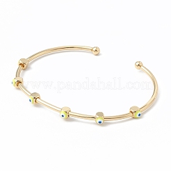 Brass Cuff Bangles&nbsp;BJEW-A134-02G-M