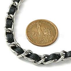 Iron Chain with PU Leather Bag Straps&nbsp;AJEW-BA00119-02
