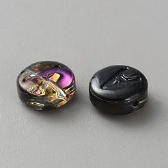 Transparent Electroplated UV Plating Glass Beads&nbsp;GLAA-TAC0024-12D-A