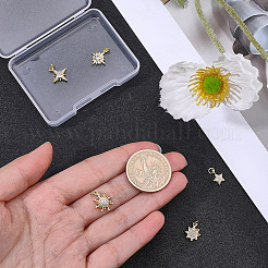 10Pcs 5 Styles Brass Micro Pave Clear Cubic Zirconia Pendants&nbsp;KK-BBC0028-74