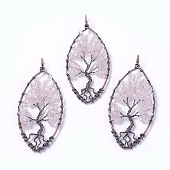 Natural Rose Quartz Pendants&nbsp;G-E523-02B