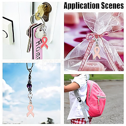 60Pcs 2 Colors Awareness Ribbon Shape Alloy Enamel Pendant Decoration&nbsp;HJEW-HY00036