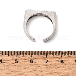 Brass Micro Pave Cubic Zirconia Cuff Open Rings for Women&nbsp;RJEW-L343-02P-06