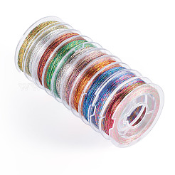 10 Rolls 10 Colors 3-Ply Round Metallic Cord Sets&nbsp;MCOR-TAC001-02
