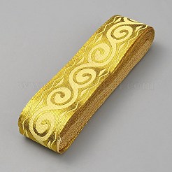 Ethnic Style Polyester Jacquard Flower Ribbon&nbsp;OCOR-WH0070-111B