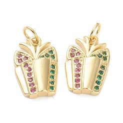 Brass Micro Pave Cubic Zirconia Pendants&nbsp;ZIRC-J038-01B