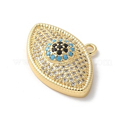 Brass Micro Pave Cubic Zirconia Pendants&nbsp;KK-P292-18G