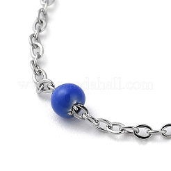 304 Stainless Steel with Enamel Satellite Chain Necklaces&nbsp;NJEW-G117-01P