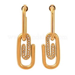 304 Stainless Steel Paper Clip Dangle Stud Earrings&nbsp;EJEW-S279-03G