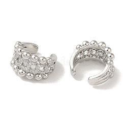 Rack Plating Brass Micro Pave Clear Cubic Zirconia Twisted Chain Ring Cuff Earrings for Women&nbsp;EJEW-P280-15P
