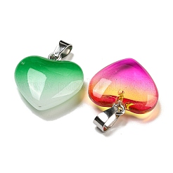 Spray Paint Glass Pendant&nbsp;GLAA-H029-01P