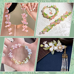400Pcs 7 Colors Two Tone Handmade Lampwork Bead Caps&nbsp;LAMP-PH0001-55