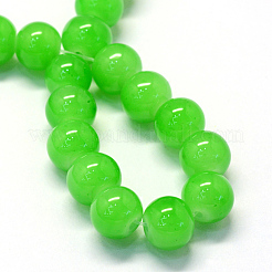 Baking Paint Imitation Jade Glass Round Bead Strands&nbsp;X-DGLA-Q021-10mm-09