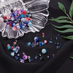 150Pcs 5 Styles Baking Paint Crackle Glass Bead Strands&nbsp;CCG-SZ0001-07