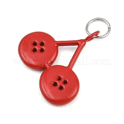 Button 304 Stainless Steel Enamel Pendants&nbsp;SA-CBAE390-01G
