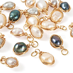 20Pcs 5 Styles Natural Cultured Freshwater Pearl Potato Pendants&nbsp;PALLOY-TA00381