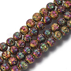 Electroplated Natural Lava Rock Beads Strands&nbsp;G-S352-30B-M