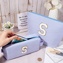 Letter S Polyester Makeup Storage Bag&nbsp;AJEW-WH20001-73B