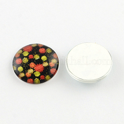 Half Round/Dome Pattern Photo Glass Flatback Cabochons for DIY Projects&nbsp;GGLA-Q037-12mm-43