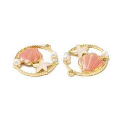 Alloy Enamel Pendants&nbsp;PALLOY-D016-15G-03