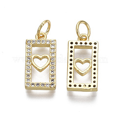 Brass Micro Pave Clear Cubic Zirconia Pendants&nbsp;KK-R133-004-06G-NF