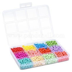 1800pcs 12 Colors 6/0 Baking Paint Glass Round Seed Beads&nbsp;SEED-CJ0001-16