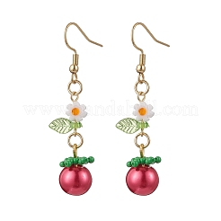 304 Stainless Steel Tomato Dangle Earrings&nbsp;EJEW-MZ00464-01