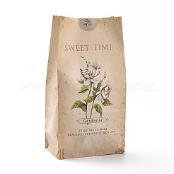 24Pcs 4 Styles Retro Rectangle Flower Paper Bags&nbsp;CARB-G009-01