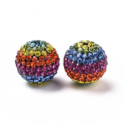 Rainbow Polymer Clay Rhinestone Beads&nbsp;RB-L029-01
