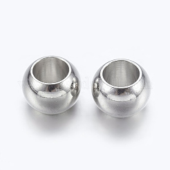 Platinum Brass European Beads&nbsp;X-KK-E359-7mm-P