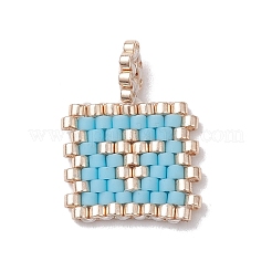 2Pcs Handmade MIYUKI Round Rocailles Seed Loom Pattern&nbsp;PALLOY-MZ00186-05