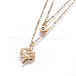 Brass Tiered Necklaces&nbsp;NJEW-JN02384-02