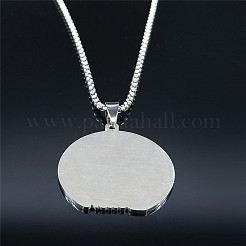 201 Stainless Steel Christmas Believe Prayer Pendant Necklaces for Men Women&nbsp;FS-WG16883-01
