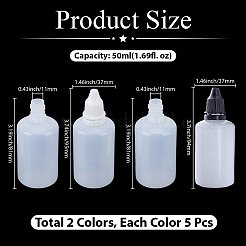 10Pcs 2 Styles PE Plastic Refillable Bottles&nbsp;AJEW-GF0013-39A