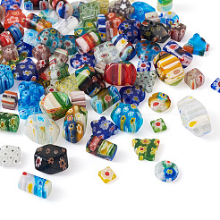 120Pcs 8 Style Handmade Millefiori Lampwork Beads Strands&nbsp;LAMP-KS0001-02