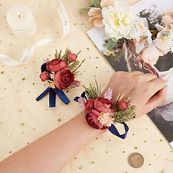 1Pc Silk Cloth Wrist Corsage&nbsp;AJEW-CP0001-71